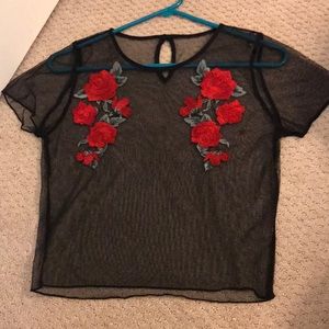 Hollister sheer floral top